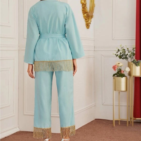 Blue set with blazer and pants - Picture 2 of 8